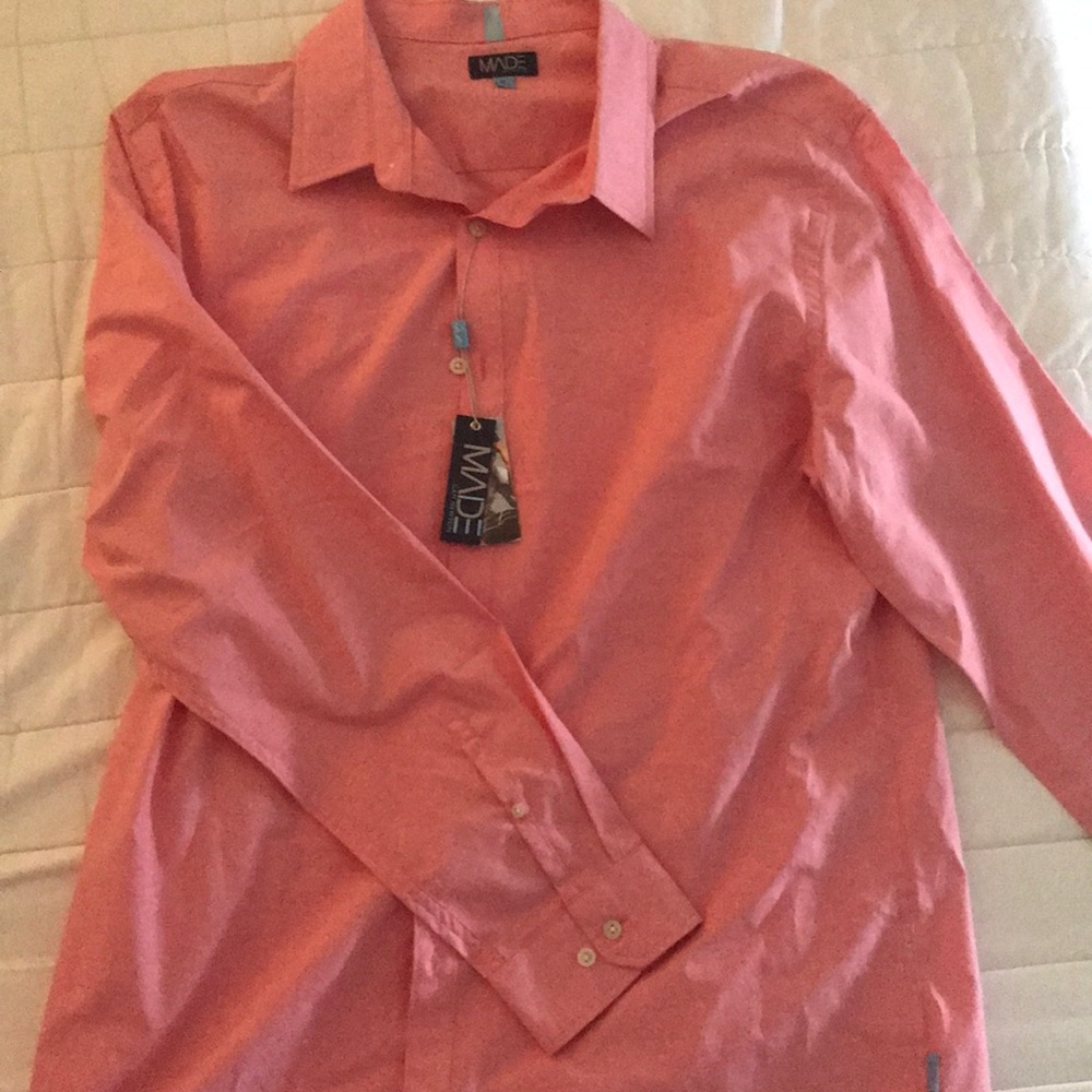 MADE salmon button up shirt XL
